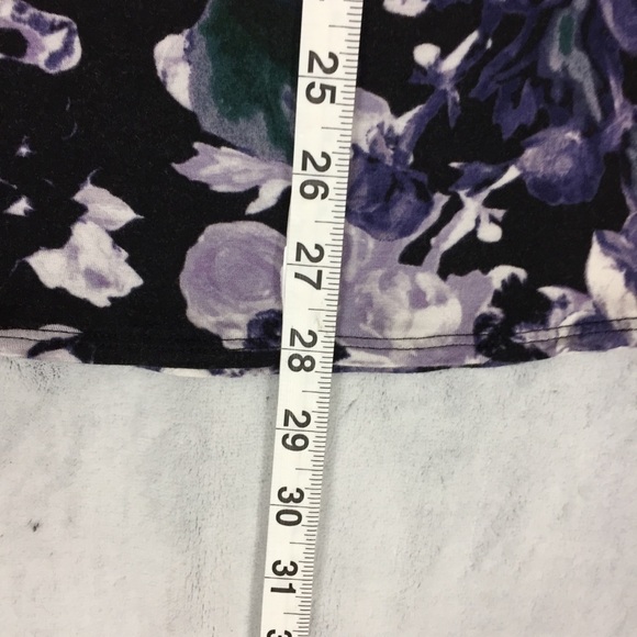 Simply Vera Vera Wang Purple Floral V-Neck Top Plus Sz 3X Long Sleeve Tee Rayon - Picture 12 of 13